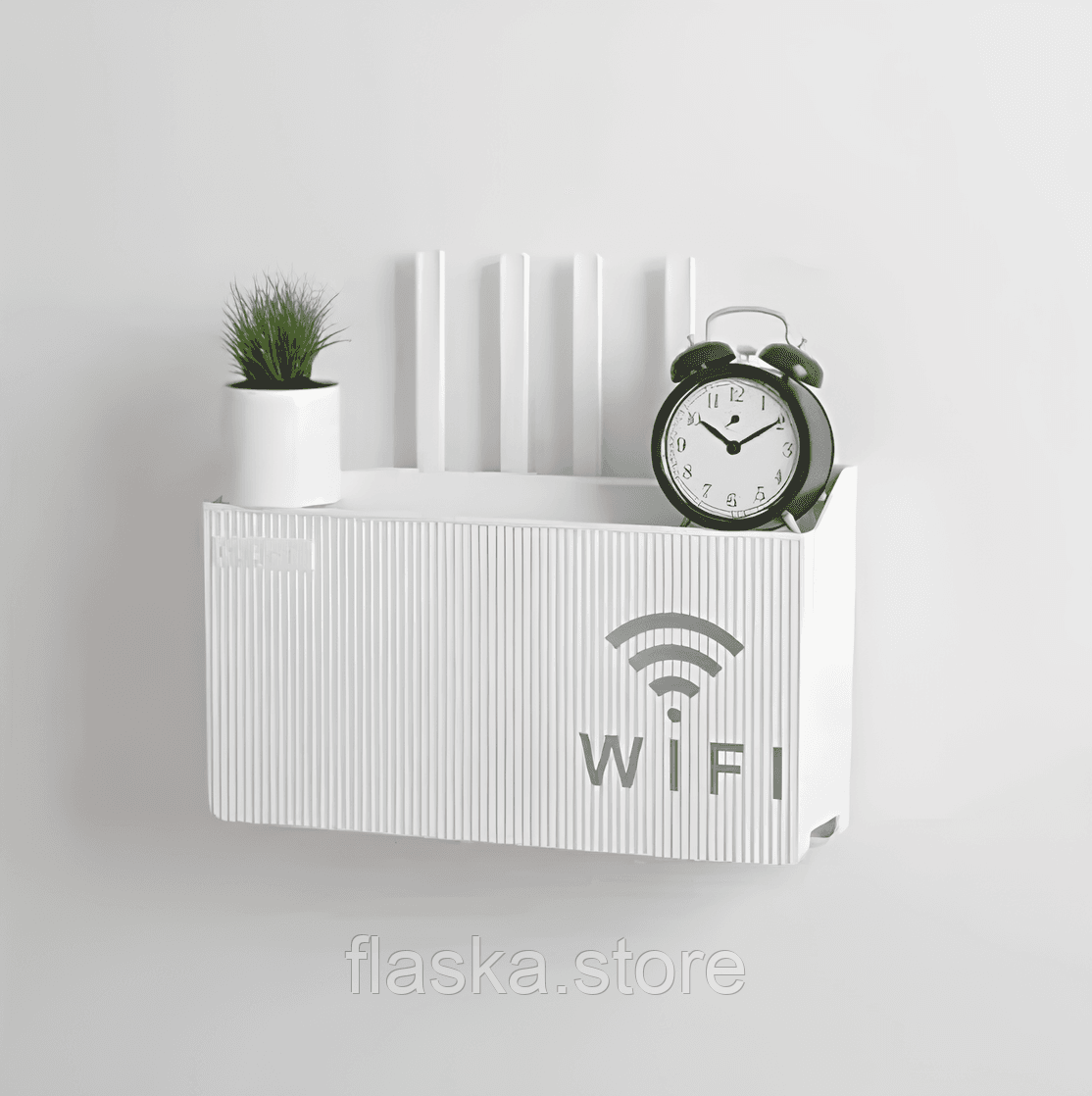 Полиця-підставка для Wi-Fi роутера COLNSE, настінна, 24,5×14×6 см, біла
