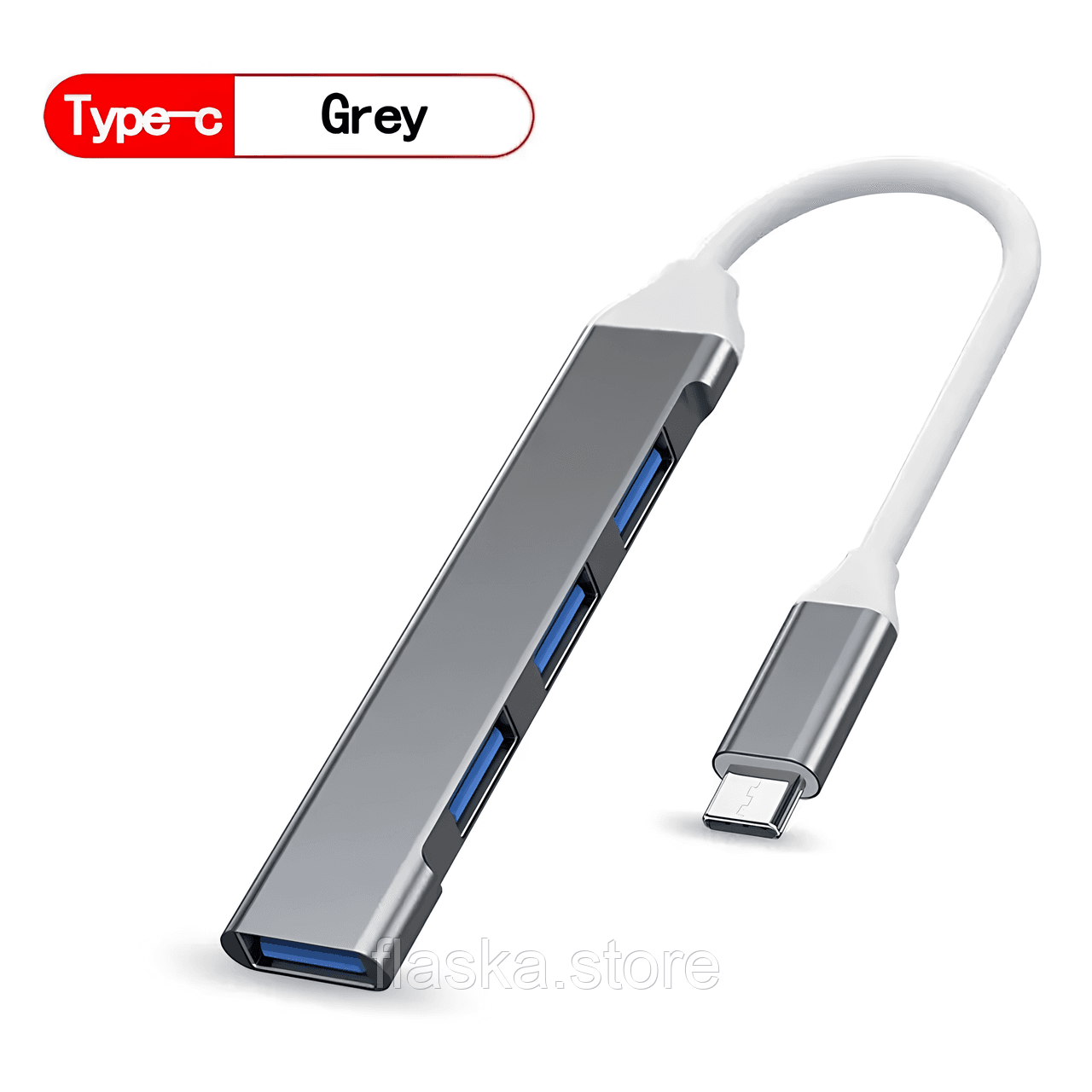 Розгалужувач USB Type-C на 4-порти (USB 3.0 + USB 2.0), сірий