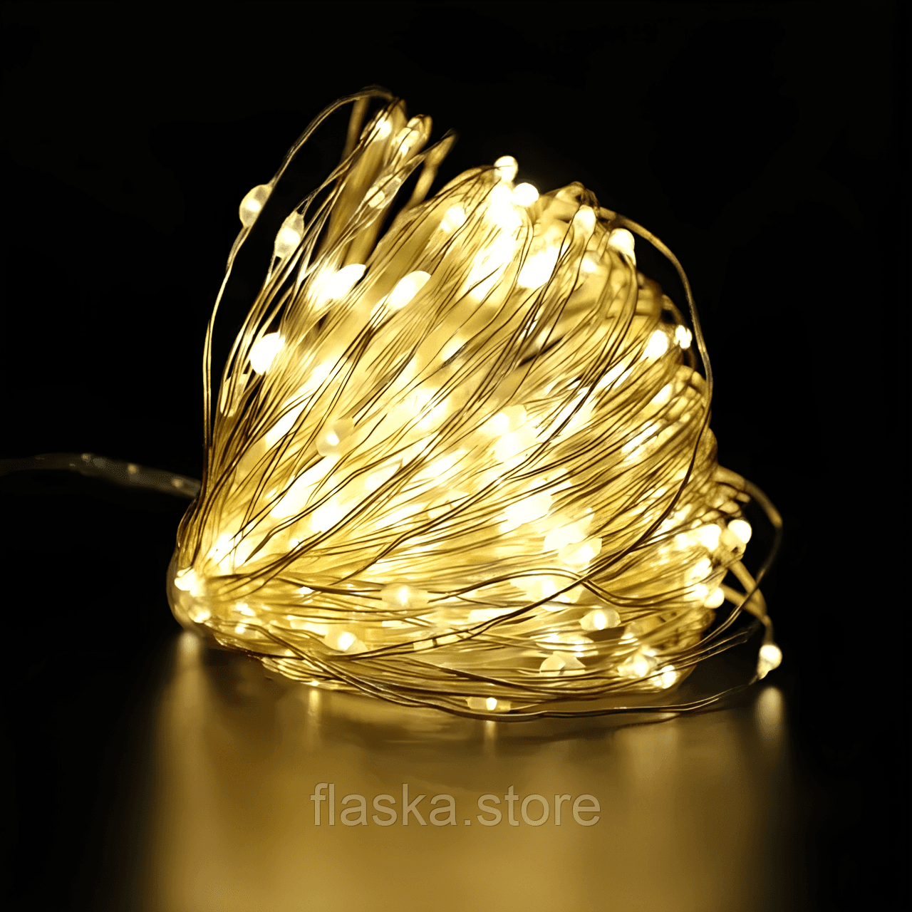 LED Гірлянда 5 м на мідному дроті з USB, тепле біле світло