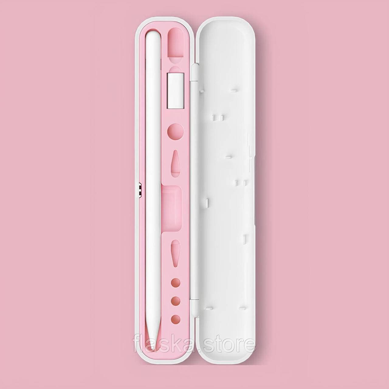 Футляр для стилуса Apple Pencil та інших моделей, рожево-білий