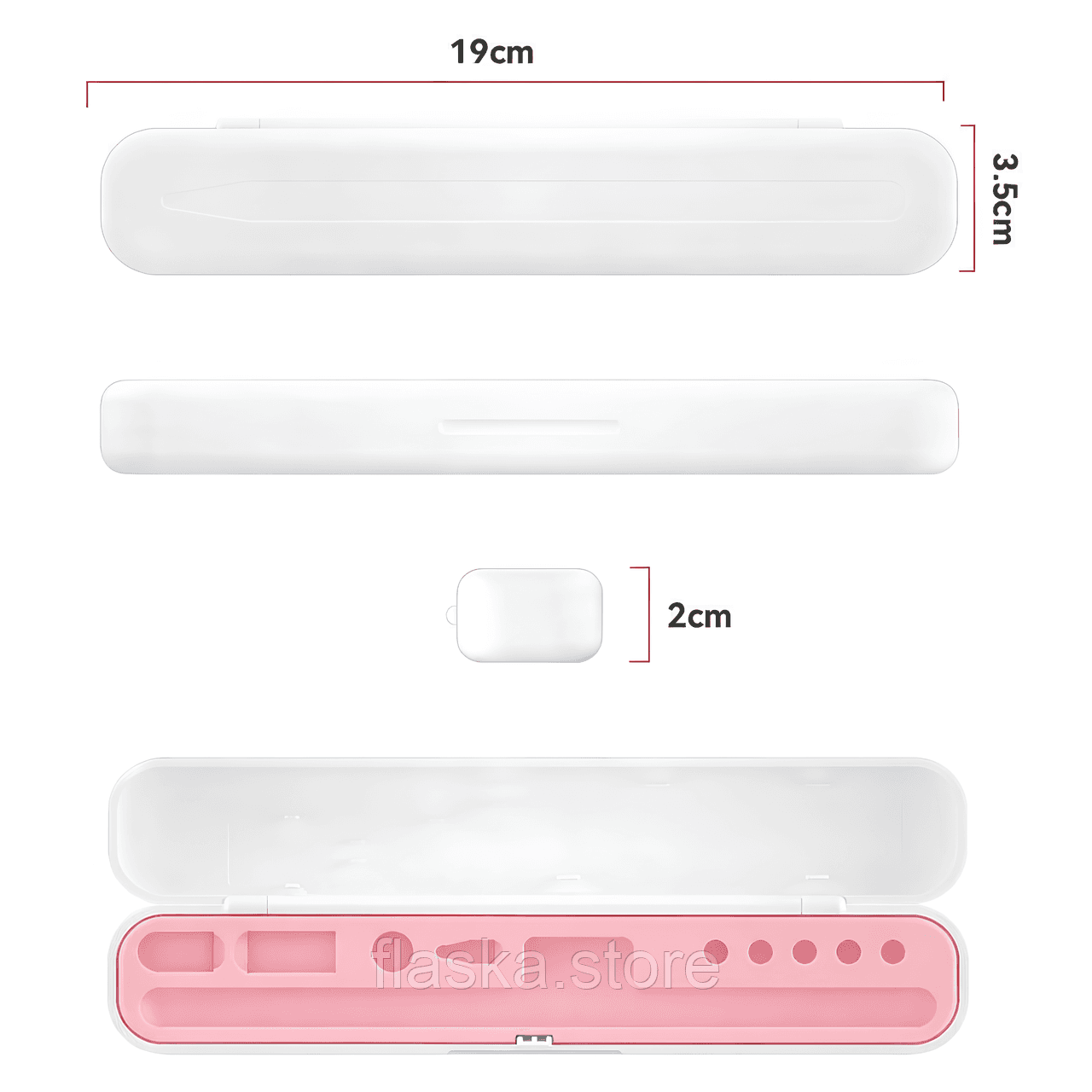 Футляр для стилуса Apple Pencil та інших моделей, рожево-білий