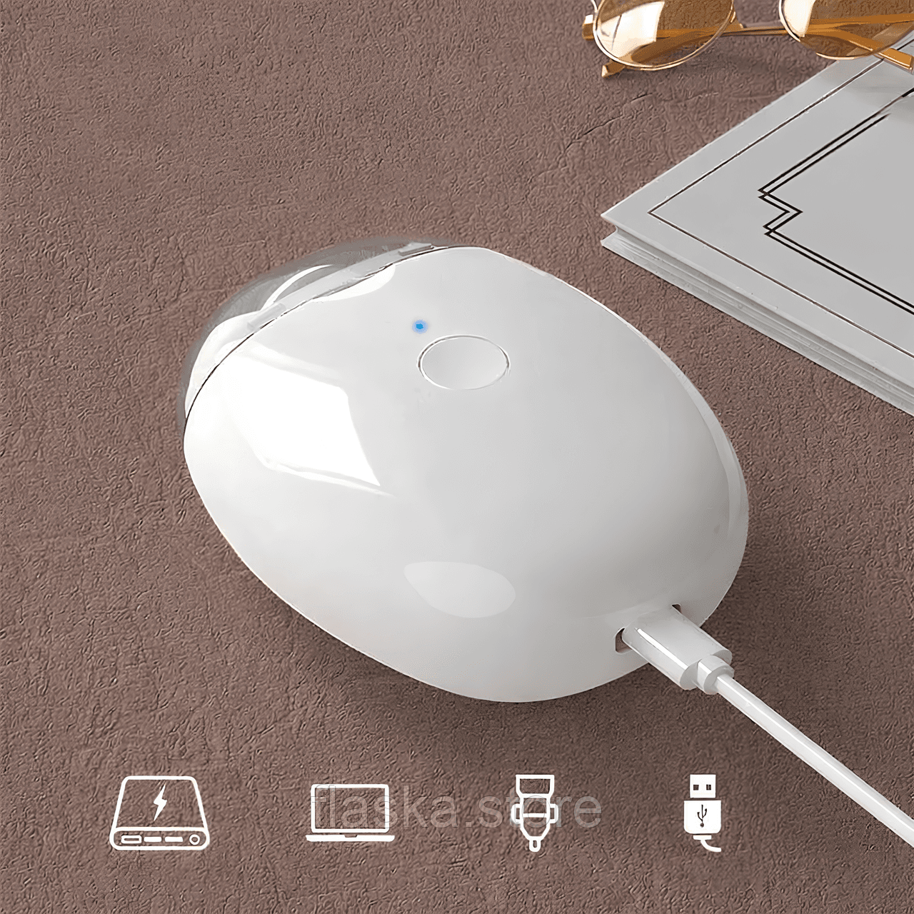 Електрична пилка для нігтів з LED-підсвіткою (3 режими швидкості, Type-C)