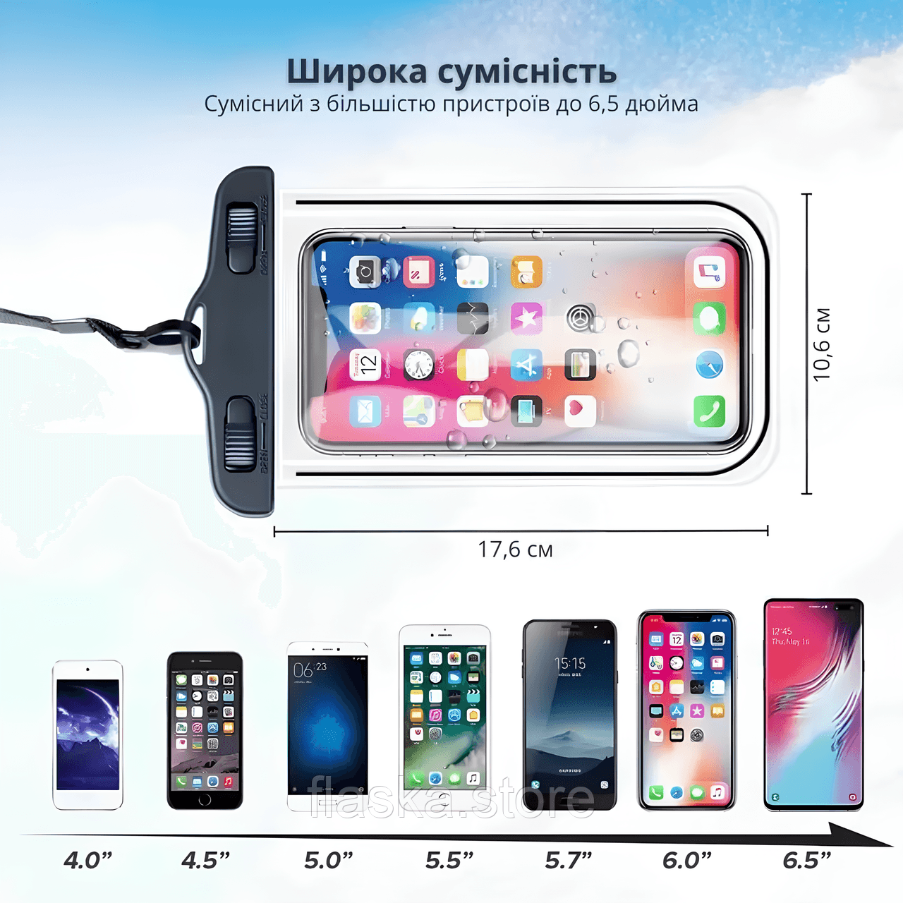 Водонепроникний чохол для смартфона (IPX8)